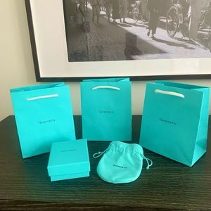 TIFFANY & CO. Jewelry pouch, box, shopping totes